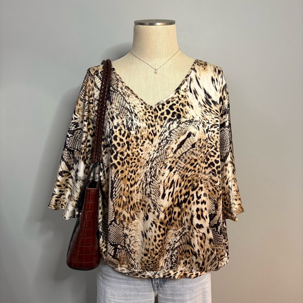 Chico's Animal Print V-Neck Blouse
